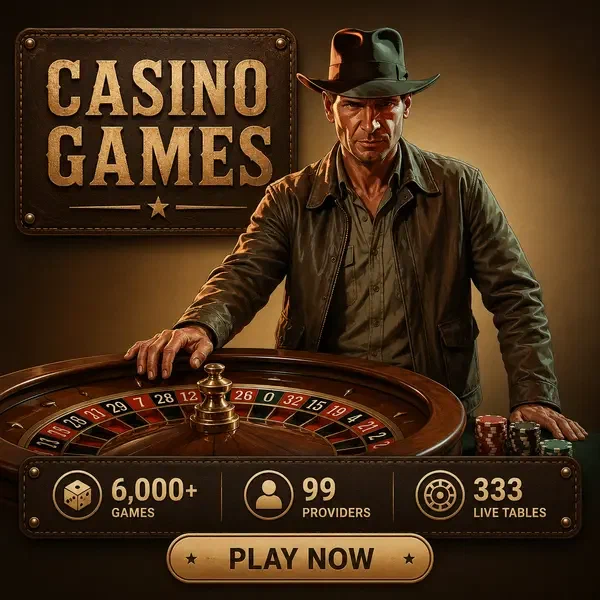 The Trailblazer rests hand on roulette wheel at Jackpotraider Casino Games casino floor