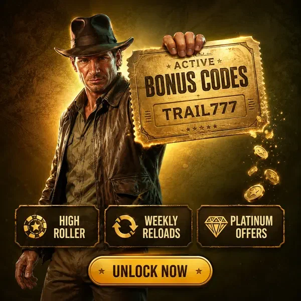 The Trailblazer presenting golden active bonus codes at Jackpotraider Casino with confident authority