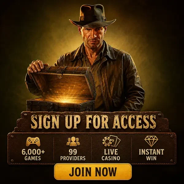 Player creating account at Jackpotraider with treasure chest revealing gaming rewards